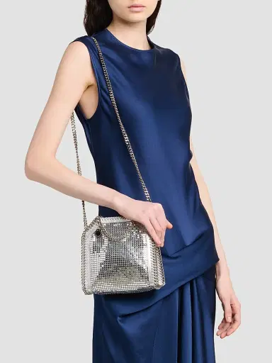 Stella McCartney Women's Falabella Tiny Chain Mail Bag - Silver | Thumbnail 2