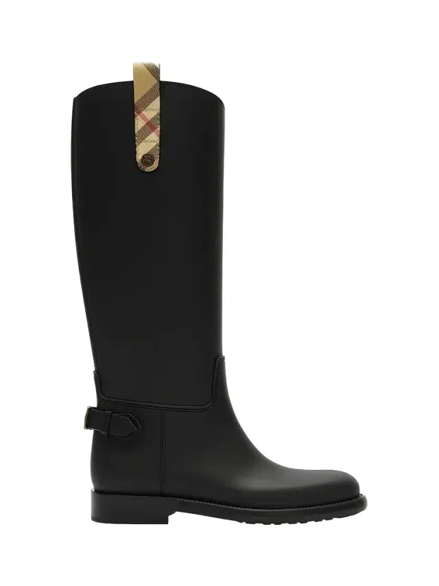 Burberry Women's Cavalier Knee-High Boots - Black Archive Beige - Size 8