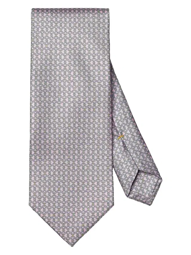 Eton Men's Interlocking Chain Silk-Linen Tie