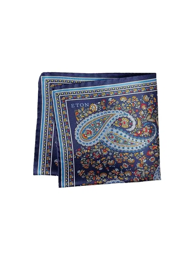 Eton Men's Paisley Silk Twill Pocket Square