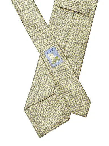 Eton Men's Interlocking Chain Silk-Linen Tie | Thumbnail 2 Eton Men's Interlocking Chain Silk-Linen Tie | Thumbnail 2