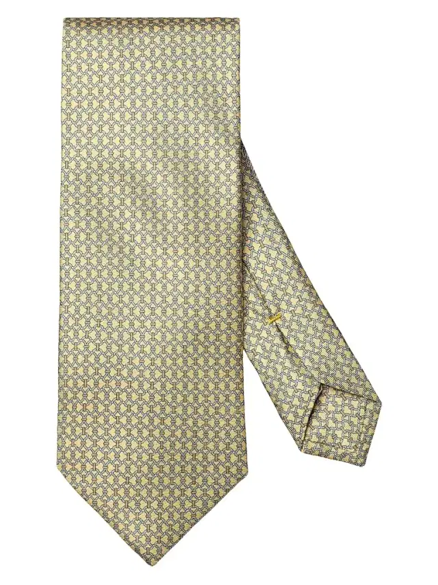 Eton Men's Interlocking Chain Silk-Linen Tie