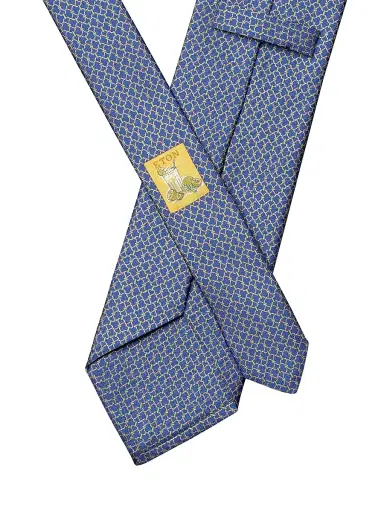 Eton Men's Interlocking Chain Silk-Linen Tie | Thumbnail 2 Eton Men's Interlocking Chain Silk-Linen Tie | Thumbnail 2