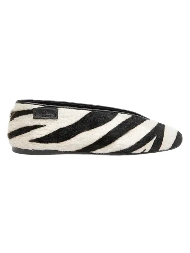 MOSCHINO Women's Duck Zebra-Print Calf Hair Ballerina Flats