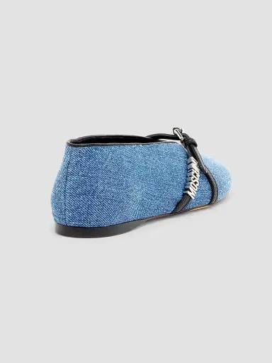 MOSCHINO Women's Duck Denim Ballet Flats | Thumbnail 3 MOSCHINO Women's Duck Denim Ballet Flats | Thumbnail 3