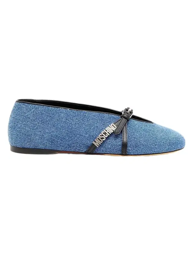 MOSCHINO Women's Duck Denim Ballet Flats