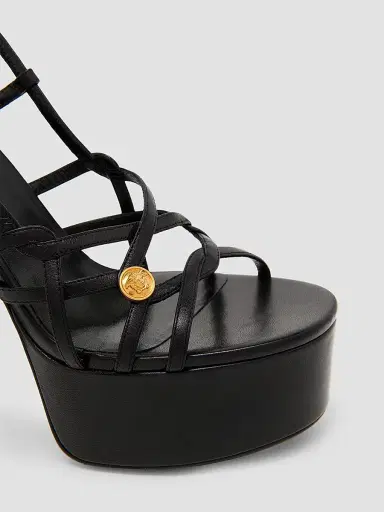 Versace Women's 140MM Medusa-Detail Leather Platform Sandals | Thumbnail 5