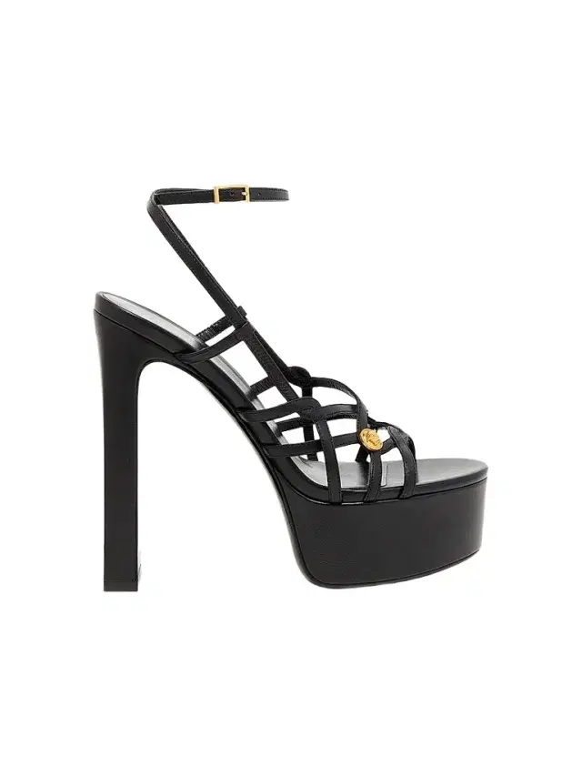 Versace Women's 140MM Medusa-Detail Leather Platform Sandals - Black - Size 11