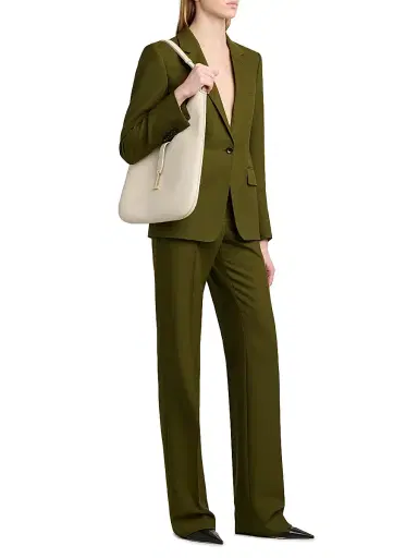 Tom Ford Women's Wool-Cashmere Pleated Pants | Thumbnail 2