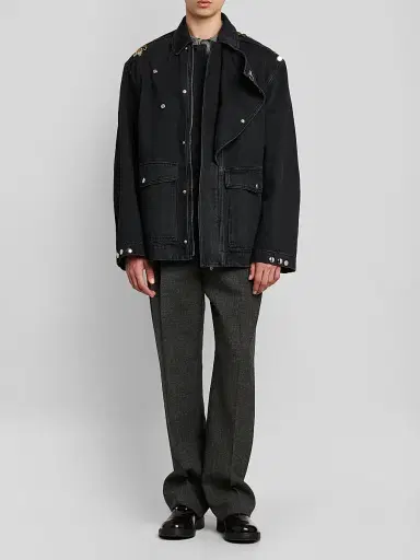 Marni Men's Studded Cotton Denim Jacket | Thumbnail 2 Marni Men's Studded Cotton Denim Jacket | Thumbnail 2