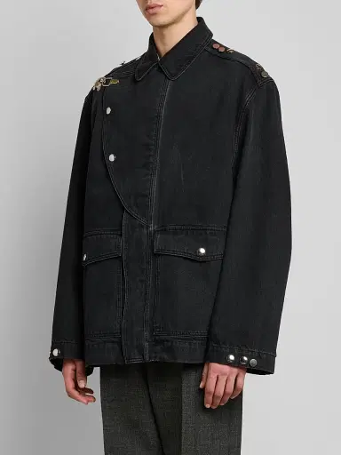 Marni Men's Studded Cotton Denim Jacket | Thumbnail 4 Marni Men's Studded Cotton Denim Jacket | Thumbnail 4