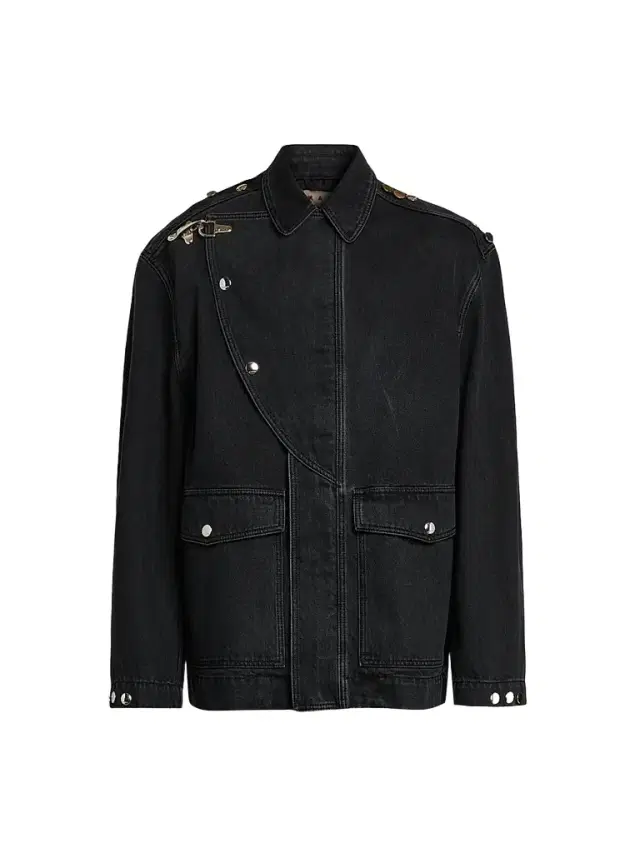 Marni Men's Studded Cotton Denim Jacket - Black - Size 42