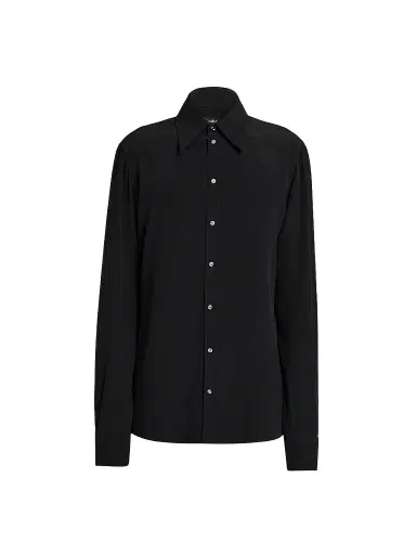 Dolce & Gabbana Men's Silk Georgette Shirt - Nero - Size 16.5 | Thumbnail 1 Dolce & Gabbana Men's Silk Georgette Shirt - Nero - Size 16.5 | Thumbnail 1