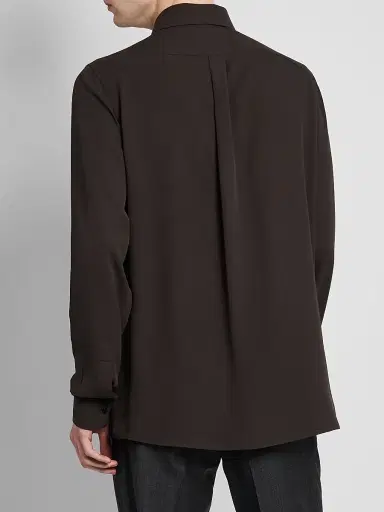 Dolce & Gabbana Men's Silk Georgette Shirt - Dark Brown - Size 16.5 | Thumbnail 3 Dolce & Gabbana Men's Silk Georgette Shirt - Dark Brown - Size 16.5 | Thumbnail 3
