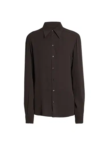 Dolce & Gabbana Men's Silk Georgette Shirt - Dark Brown - Size 16.5 | Thumbnail 1 Dolce & Gabbana Men's Silk Georgette Shirt - Dark Brown - Size 16.5 | Thumbnail 1