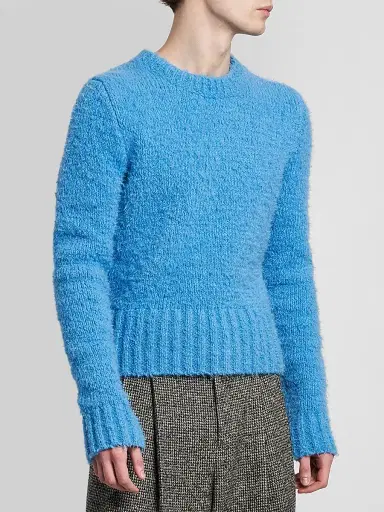 Dolce & Gabbana Men's High Pile Crewneck Sweater - Turquoise - Size 42 | Thumbnail 4 Dolce & Gabbana Men's High Pile Crewneck Sweater - Turquoise - Size 42 | Thumbnail 4