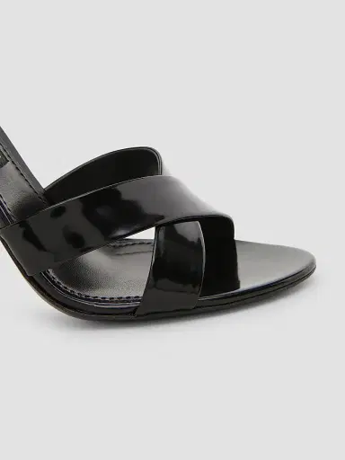 Dolce & Gabbana Women's 105MM Leather Slingback Sandals - Nero - Size 8 | Thumbnail 6
