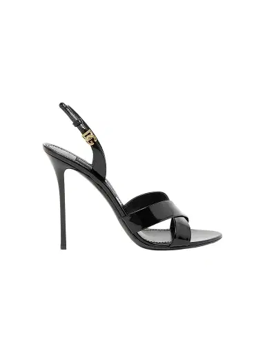 Dolce & Gabbana Women's 105MM Leather Slingback Sandals - Nero - Size 8 | Thumbnail 1