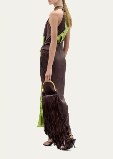 Silvia Tcherassi Tizziana Knotted Silk Halter Midi Dress | Thumbnail 3