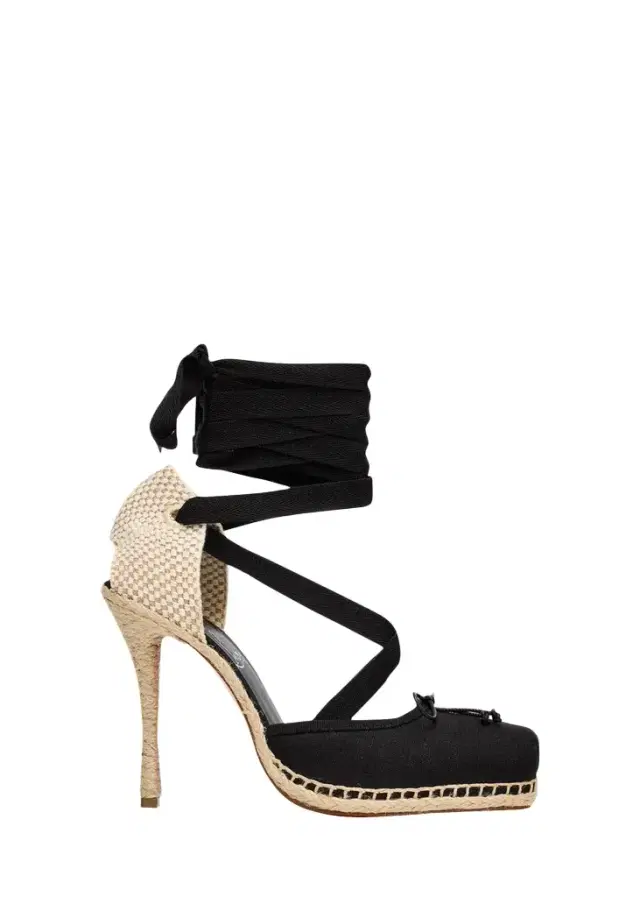 Christian Louboutin 100mm Cassiadrilla Canvas Lace-Up Espadrille Pumps