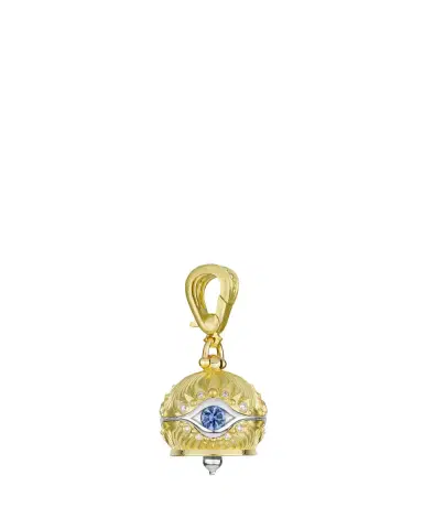 Paul Morelli 18K Yellow Gold Diamond and Sapphire Evil Eye Meditation Bell | Thumbnail 2 Paul Morelli 18K Yellow Gold Diamond and Sapphire Evil Eye Meditation Bell | Thumbnail 2