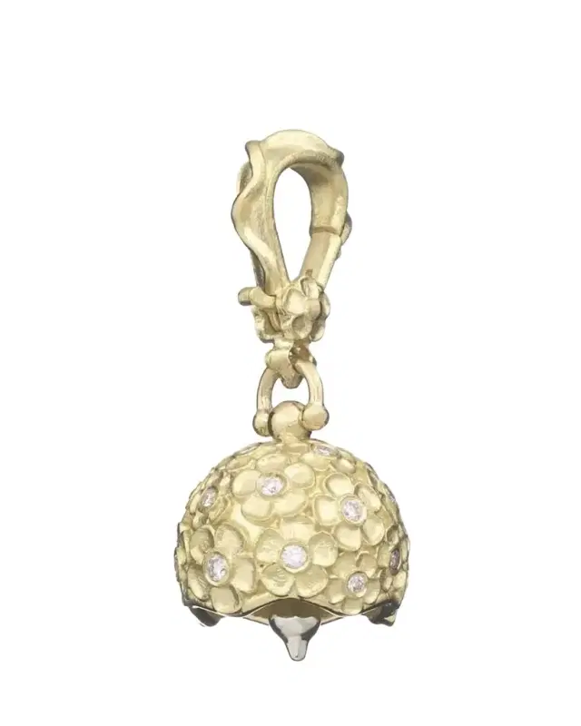 Paul Morelli 18K Yellow Gold Hydrangea Meditation Bell with Diamonds