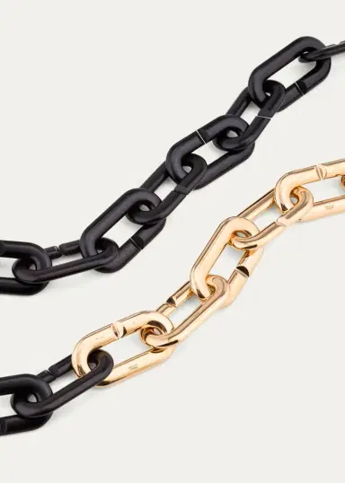 Vhernier Mon Jeu Maxi 18K Rose Gold and Ebony Link Necklace | Thumbnail 2