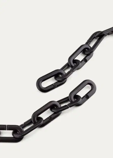 Vhernier Mon Jeu Maxi 18K Rose Gold and Ebony Link Necklace | Thumbnail 3