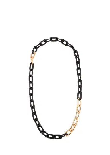Vhernier Mon Jeu Maxi 18K Rose Gold and Ebony Link Necklace | Thumbnail 1