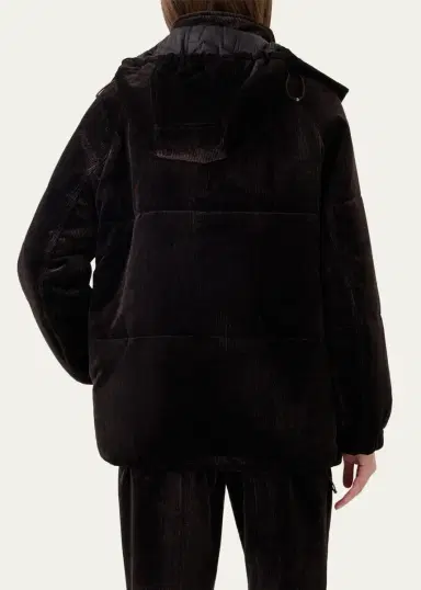 Akris Wednesday Corduroy Oversized Parka Jacket With Detachable Hood | Thumbnail 3