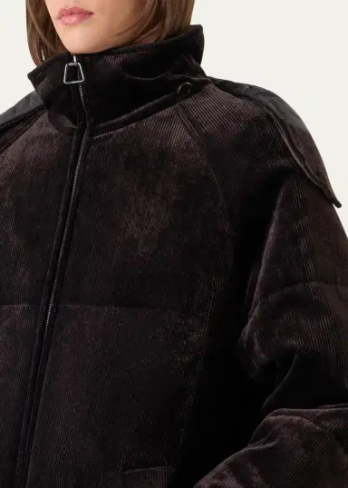 Akris Wednesday Corduroy Oversized Parka Jacket With Detachable Hood | Thumbnail 5