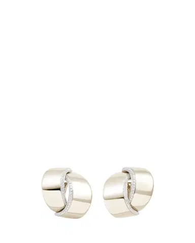 Vhernier 18K White Gold Diamond Abbraccio Clip-On Earrings | Thumbnail 2