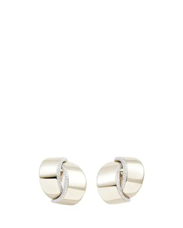 Vhernier 18K White Gold Diamond Abbraccio Clip-On Earrings