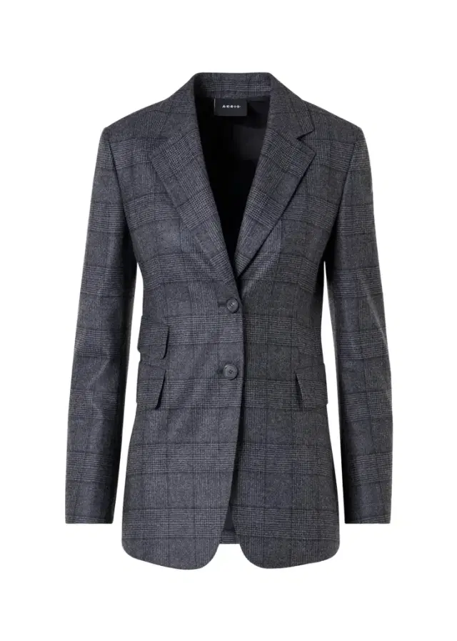 Akris Arie Prince of Whales Wool Flannel Single-Breasted Jacket