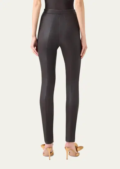 Akris Flame Leather Skinny-Leg Ankle Pants | Thumbnail 3