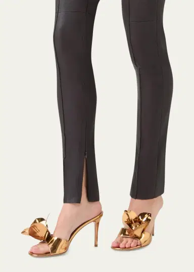 Akris Flame Leather Skinny-Leg Ankle Pants | Thumbnail 5