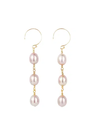 Presley Oldham Blush Earrings with Pink Freshwater Pearls | Thumbnail 2