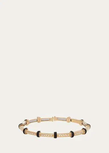 SIDNEY GARBER 18K Yellow Gold Black Enamel Carly Bracelet with Diamonds | Thumbnail 4