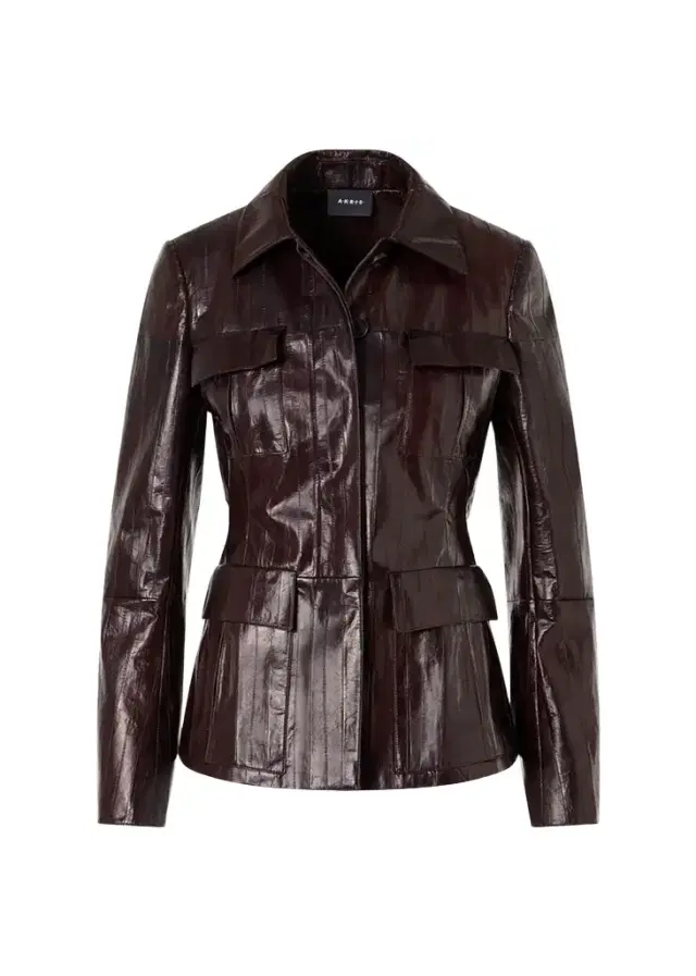 Akris Kimia Lacquered Eel Leather Fitted Jacket