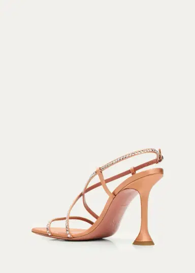 Amina Muaddi Sally 95MM Crystal-Embellished Silk Sandals | Thumbnail 2 Amina Muaddi Sally 95MM Crystal-Embellished Silk Sandals | Thumbnail 2