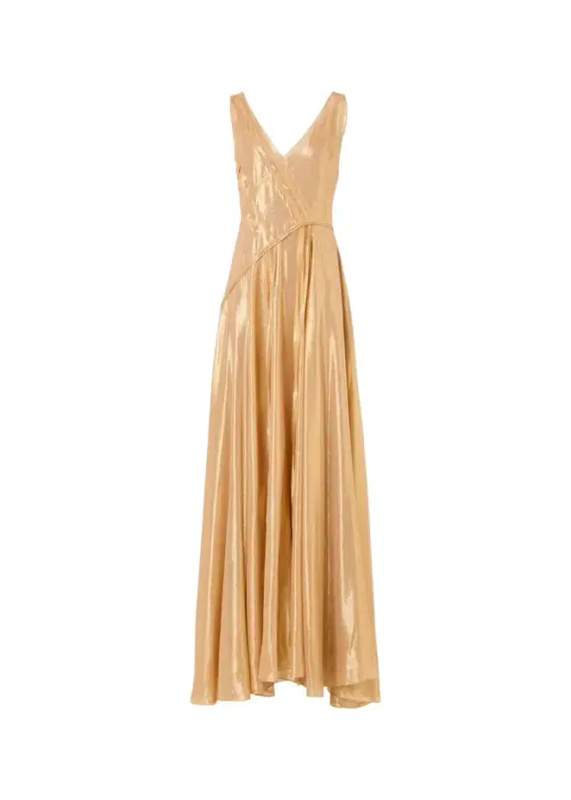 Akris Sleeveless Asymmetric Paneled Lamé Silk Gown