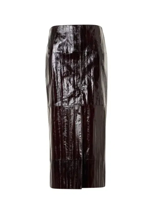 Akris Lacquered Eel Leather Slit Midi Pencil Skirt