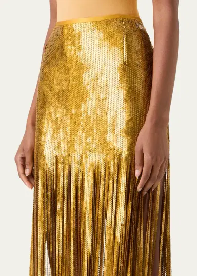 Akris Sequined Fringe Midi Skirt | Thumbnail 5