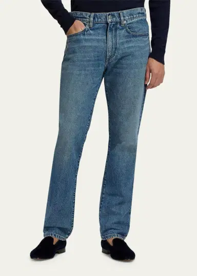 Ralph Lauren Purple Label Men's American Indigo Slim-Straight Fit Jeans | Thumbnail 4