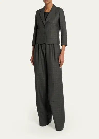 Dries Van Noten Check Single-Breasted Shrunken Jacket | Thumbnail 2