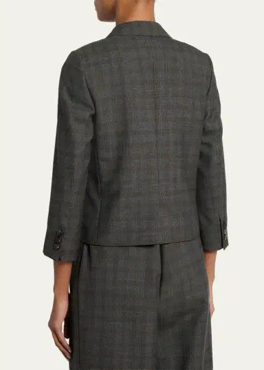Dries Van Noten Check Single-Breasted Shrunken Jacket | Thumbnail 3