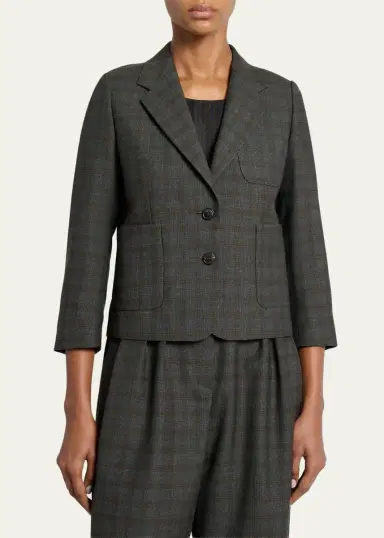 Dries Van Noten Check Single-Breasted Shrunken Jacket | Thumbnail 4
