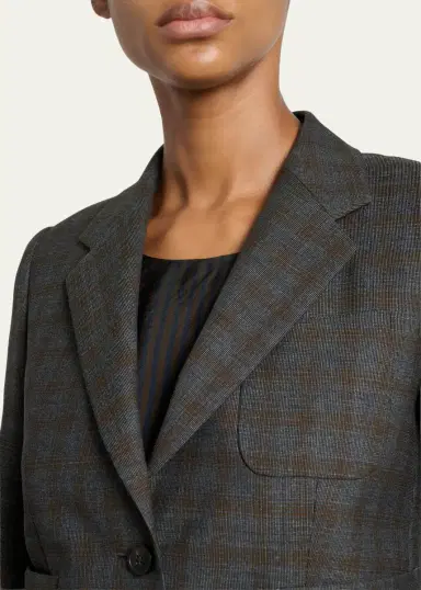 Dries Van Noten Check Single-Breasted Shrunken Jacket | Thumbnail 5