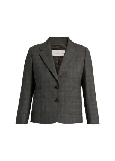 Dries Van Noten Check Single-Breasted Shrunken Jacket | Thumbnail 1