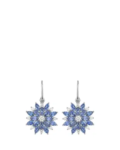 Paul Morelli 18K White Gold Dahlia Blue Sapphire and White Diamond Wire Earrings | Thumbnail 1